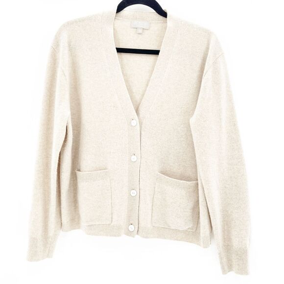 J. Crew Sweaters - J. Crew Cashmere Cardigan Sweater Womens Size S Cream Button Up V Neck Pocket